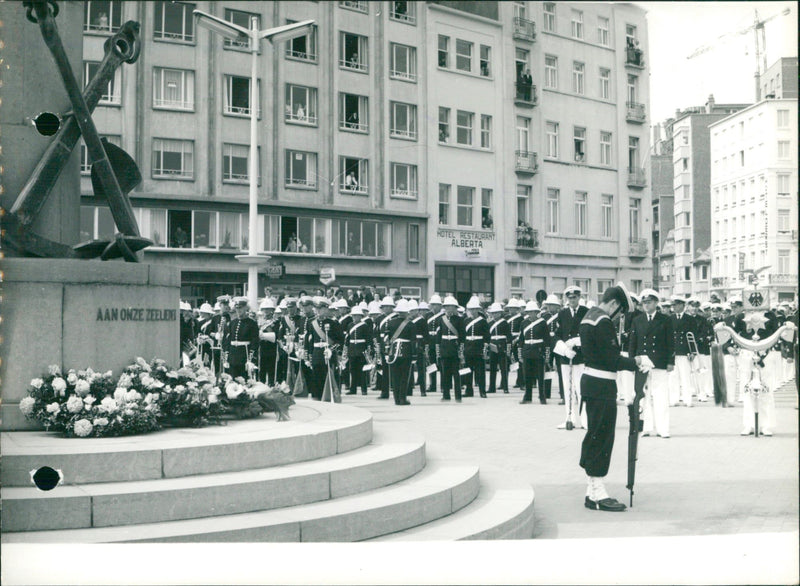 Military music in Ostend - Vintage Photograph