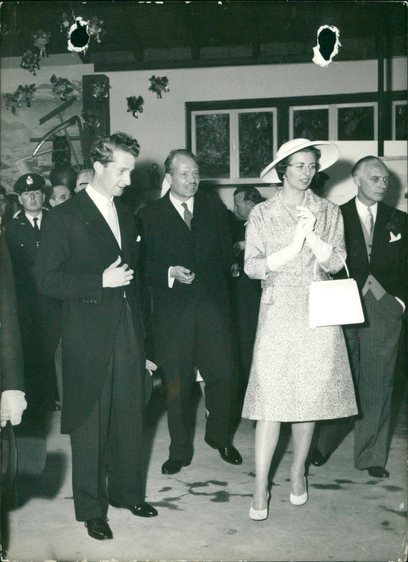 Prince and Princess of Liechtenstein and Prince Albert at Expo 58 - Vintage Photograph