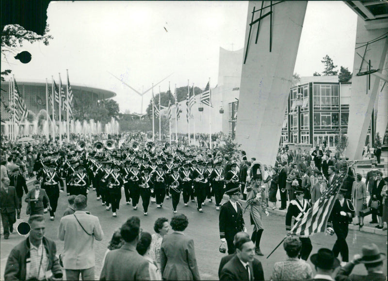 Music at the exposition - Vintage Photograph