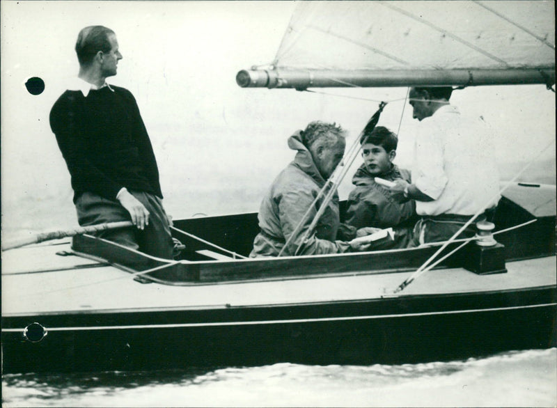 Prince Philip with his son Prince Charles - Vintage Photograph