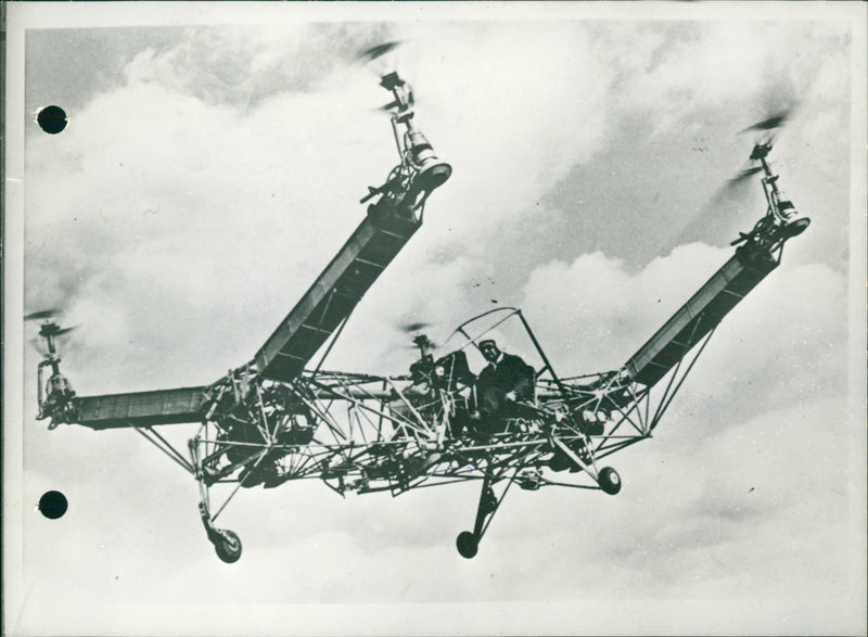 US Navy's four-engine helicopter. - Vintage Photograph