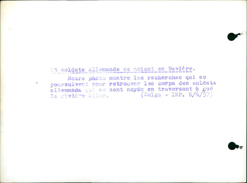 15 German soldiers drown in Bavaria - Vintage Photograph