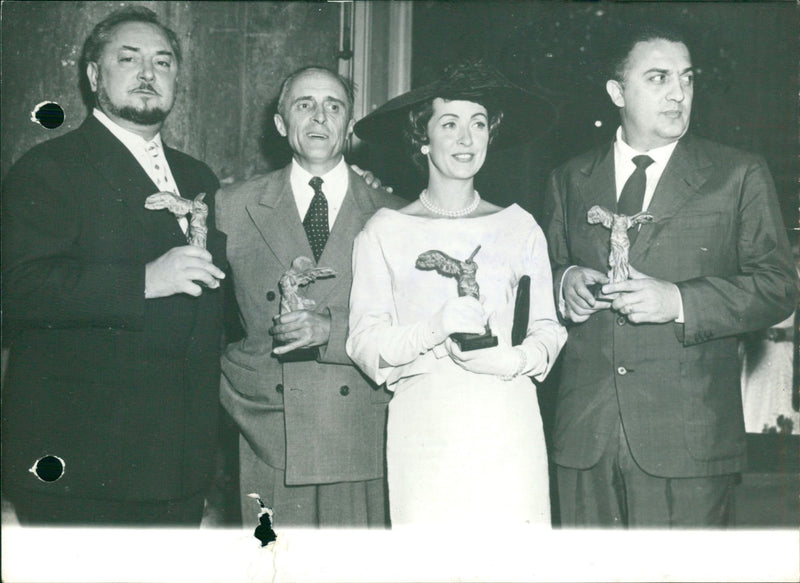 1958 laureates of the French movie award "Victoires". - Vintage Photograph