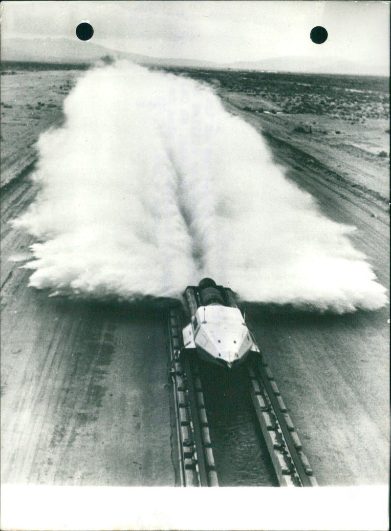 Supersonic sledge of the American Navy. - Vintage Photograph