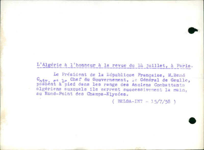 Mr. Rene Coty,General de Gaulle - Vintage Photograph