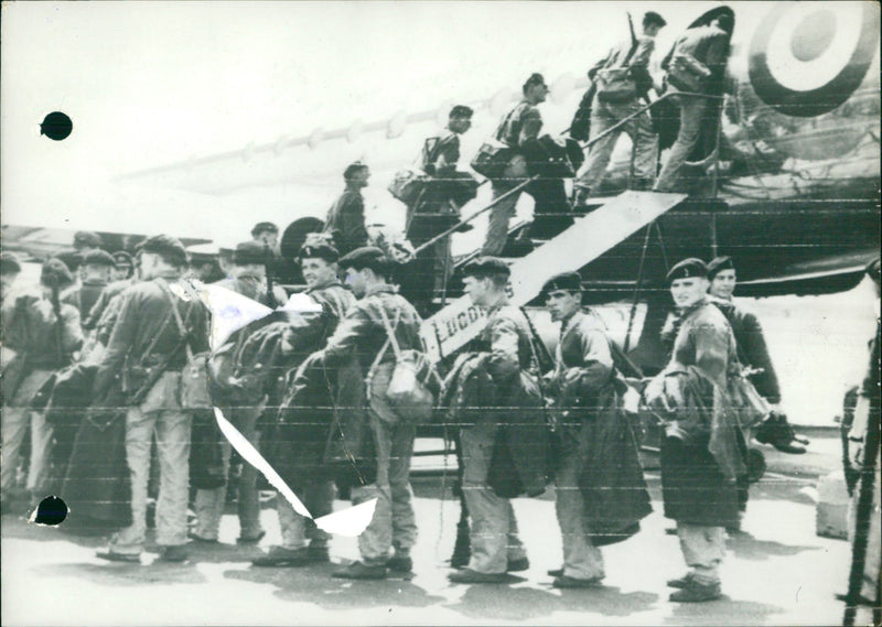 British troops on RAF "Comet" - Vintage Photograph