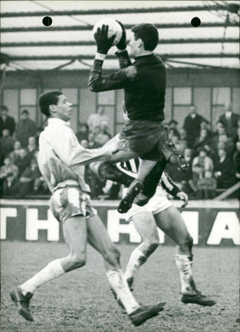 Goalkeeper Carmans and football player Van den Bosch - Vintage Photograph