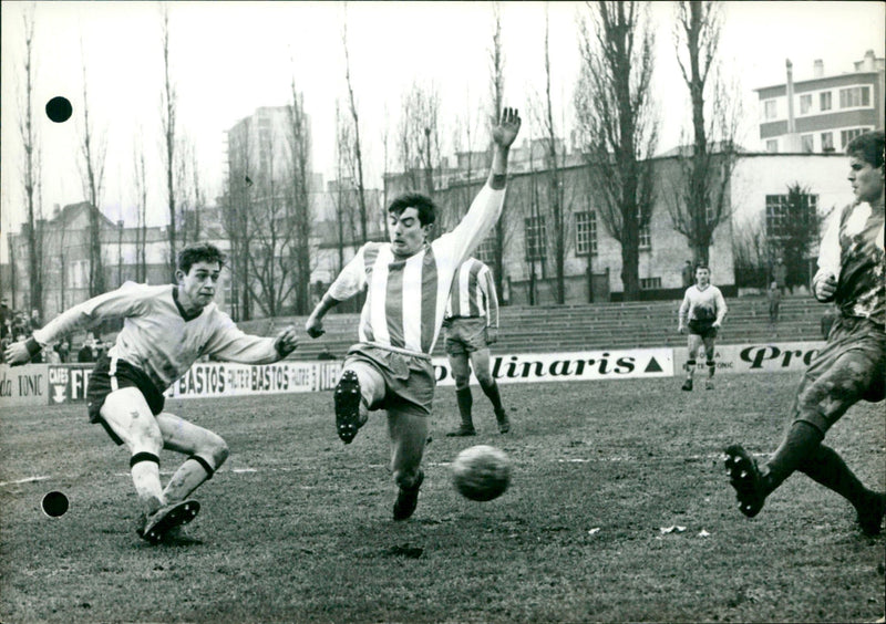 Football match Crossing Molenbeek - Waterschei - Vintage Photograph