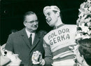 Willy Vekemans on the podium of "Het Volk" tour. - Vintage Photograph
