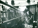 One train in houses - Vintage Photograph