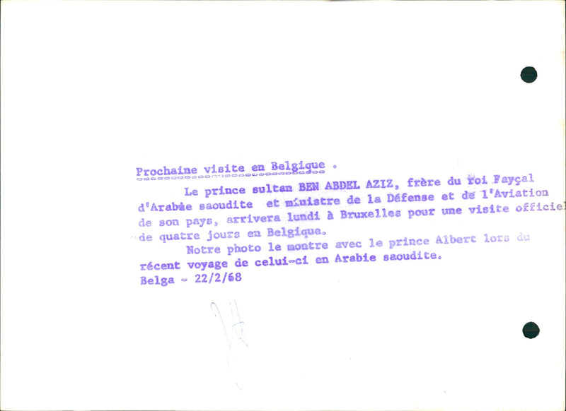 Prince Sultan Ben Abdel Aziz and Prince Albert - Vintage Photograph