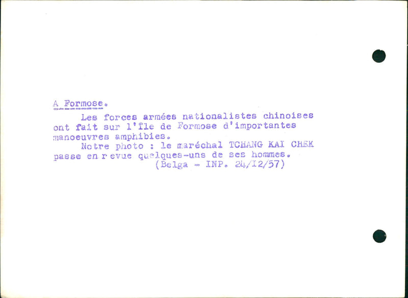 Tchang Kai Chek - Vintage Photograph