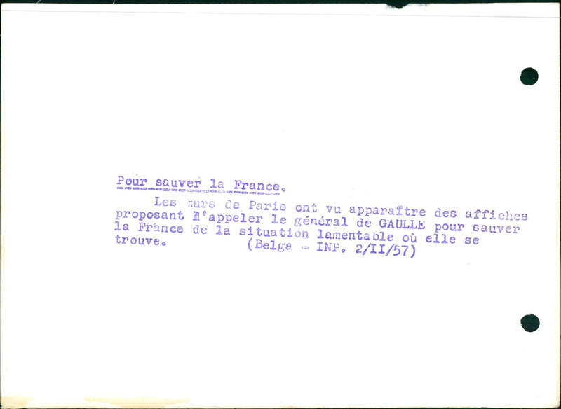General de Gaulle to save France - Vintage Photograph