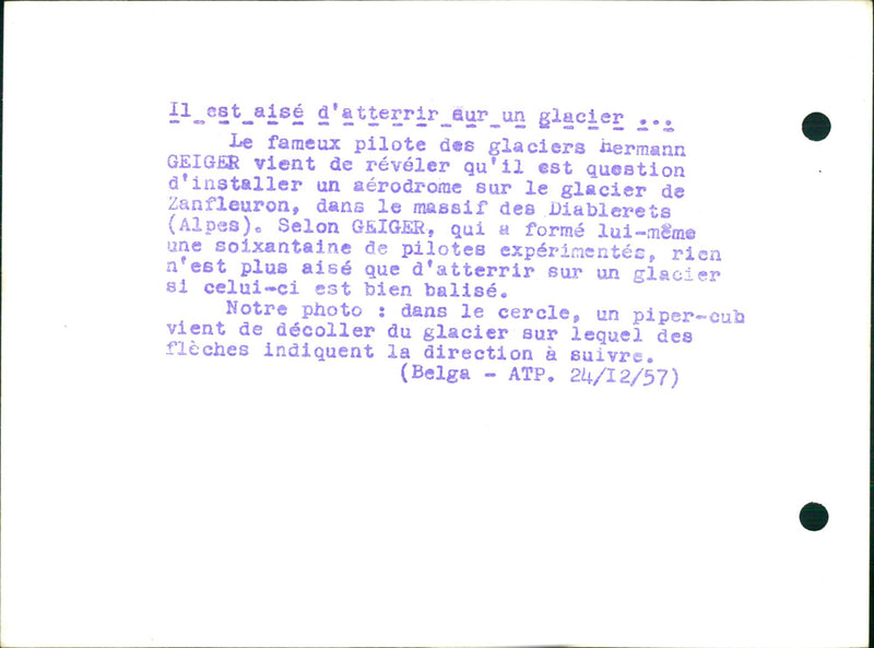 Zanfleuron glacier - Vintage Photograph