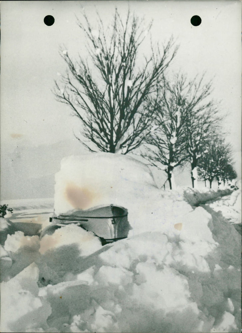 Snowfall in France - Vintage Photograph