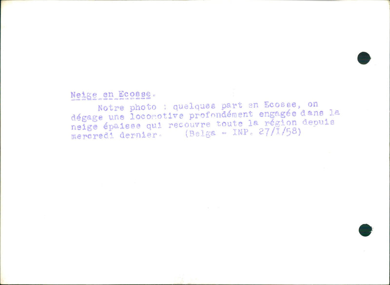 Locomotive submerged in thick snow - Vintage Photograph