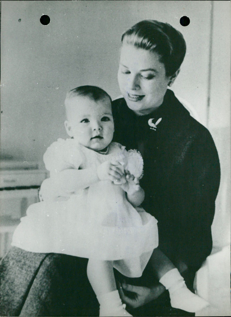 Princess Caroline of Monaco and Princess Grace - Vintage Photograph