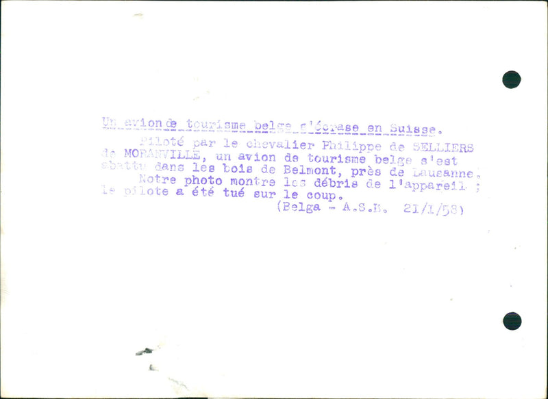 ZANVIER PILOTE AVION LAUSANNE ETE LES SUISSE SEST EFTERASE SUR PHILIP - Vintage Photograph