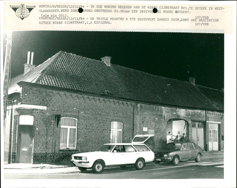 A triple murder was discovered in Te Spiere. - Vintage Photograph