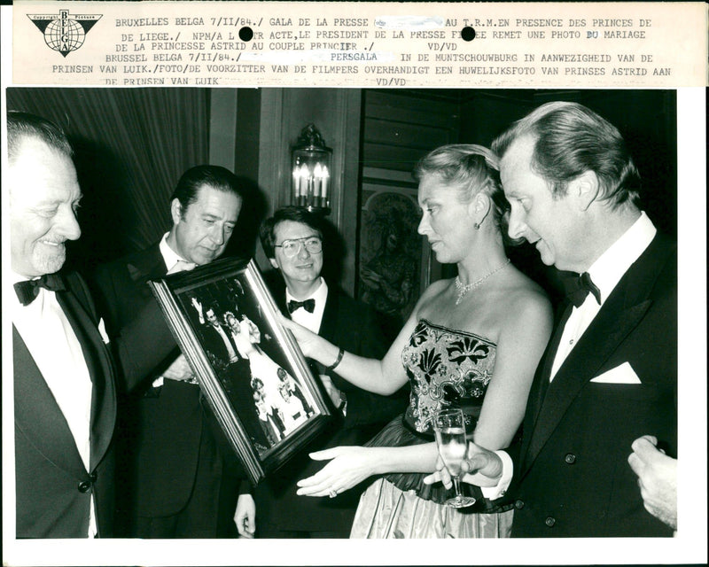 Wedding photo of Princess Astrid handed to the Princes of Liege - Vintage Photograph