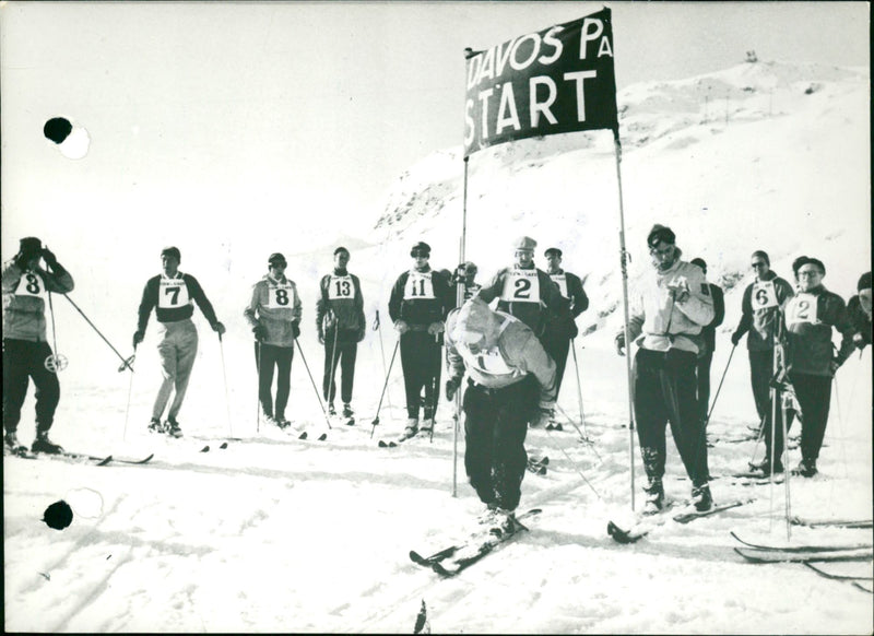 Skiing politicians - Vintage Photograph