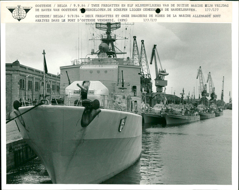 Two Frigates and eleven Minesweepers of the German Navy - Vintage Photograph