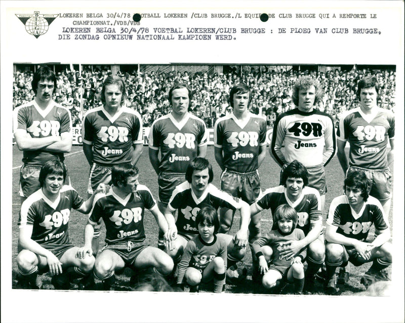 Belgian Football: KSC Lokeren- Club Brugge - Vintage Photograph