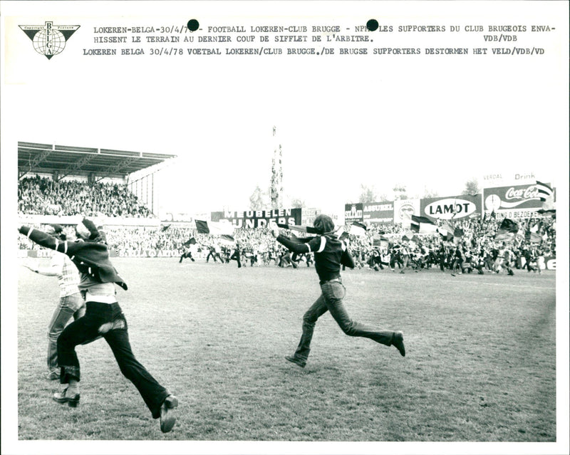 Belgian Football: KSC Lokeren- Club Brugge - Vintage Photograph