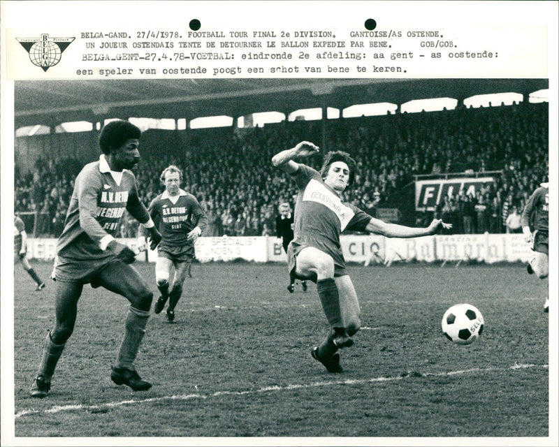 Belgian Football 2nd league: AA Gent- AS Oostende - Vintage Photograph