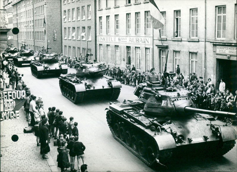 Military Parade in Namur - Vintage Photograph