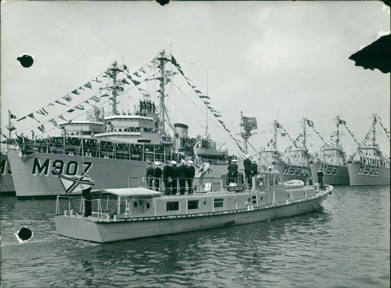 Prince Albert on board the "Liberation" Naval ship - Vintage Photograph