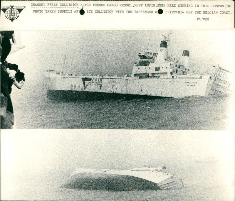 Channel ferry collision - Vintage Photograph