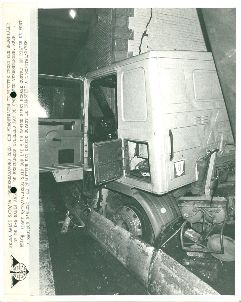 Freight truck crash - Vintage Photograph