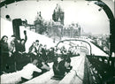 Winter fun in Canada. - Vintage Photograph