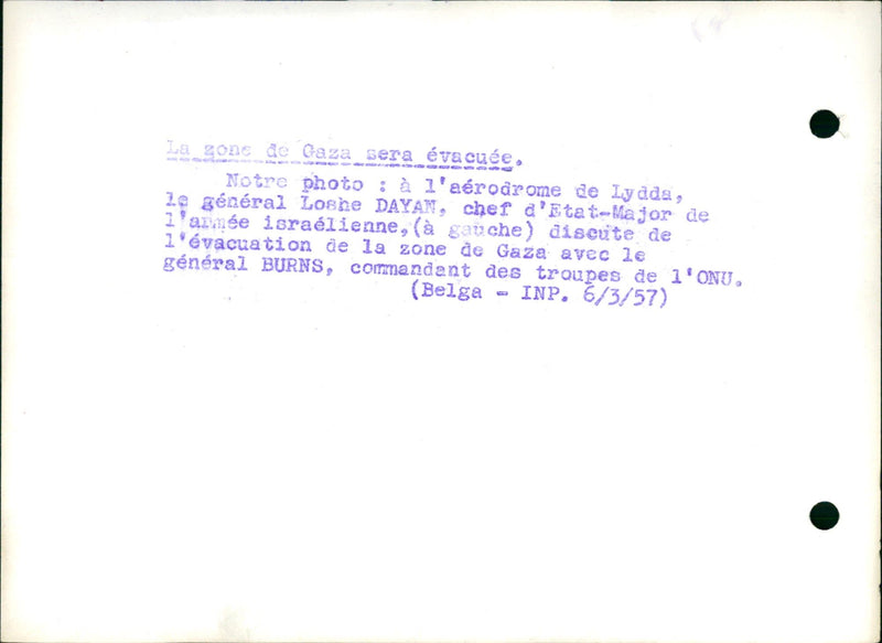 General Loshe Dayan discussing with General Burns - Vintage Photograph