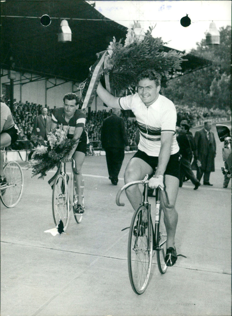 Frenchman Michel Rousseau with Italian Pesanti - Vintage Photograph