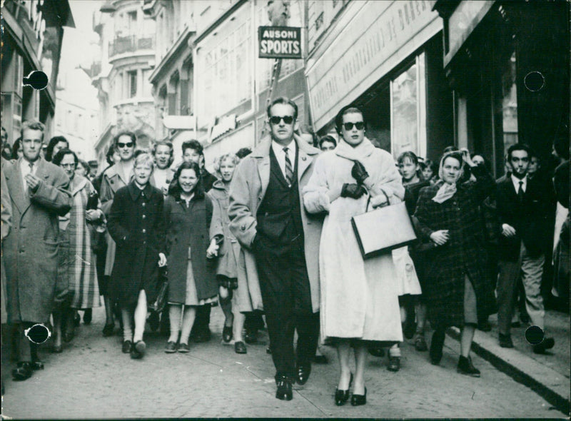 Prince Rainier of Monaco and his wife are staying in Lausanne. - Vintage Photograph