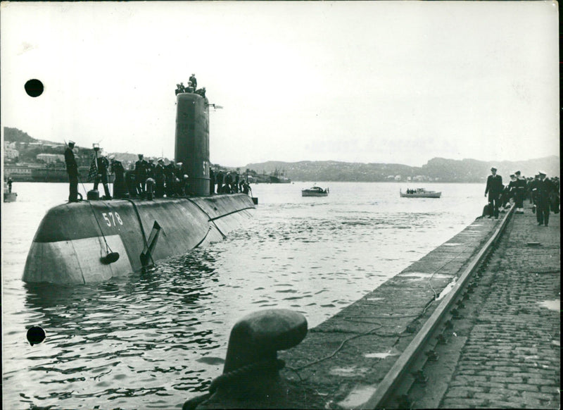 Atomic submarine "Skate" in Bergen - Vintage Photograph