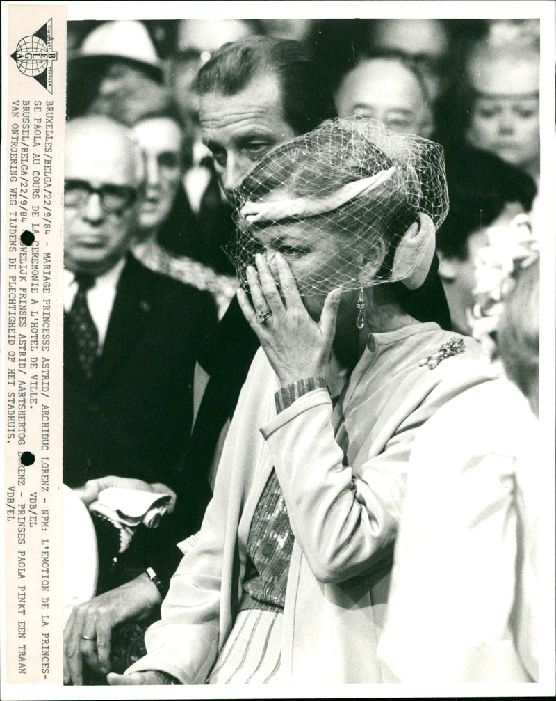 Princess Paola wipes away a tear - Vintage Photograph