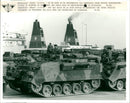 British army vehicles at the marine base in Zeebrugge - Vintage Photograph