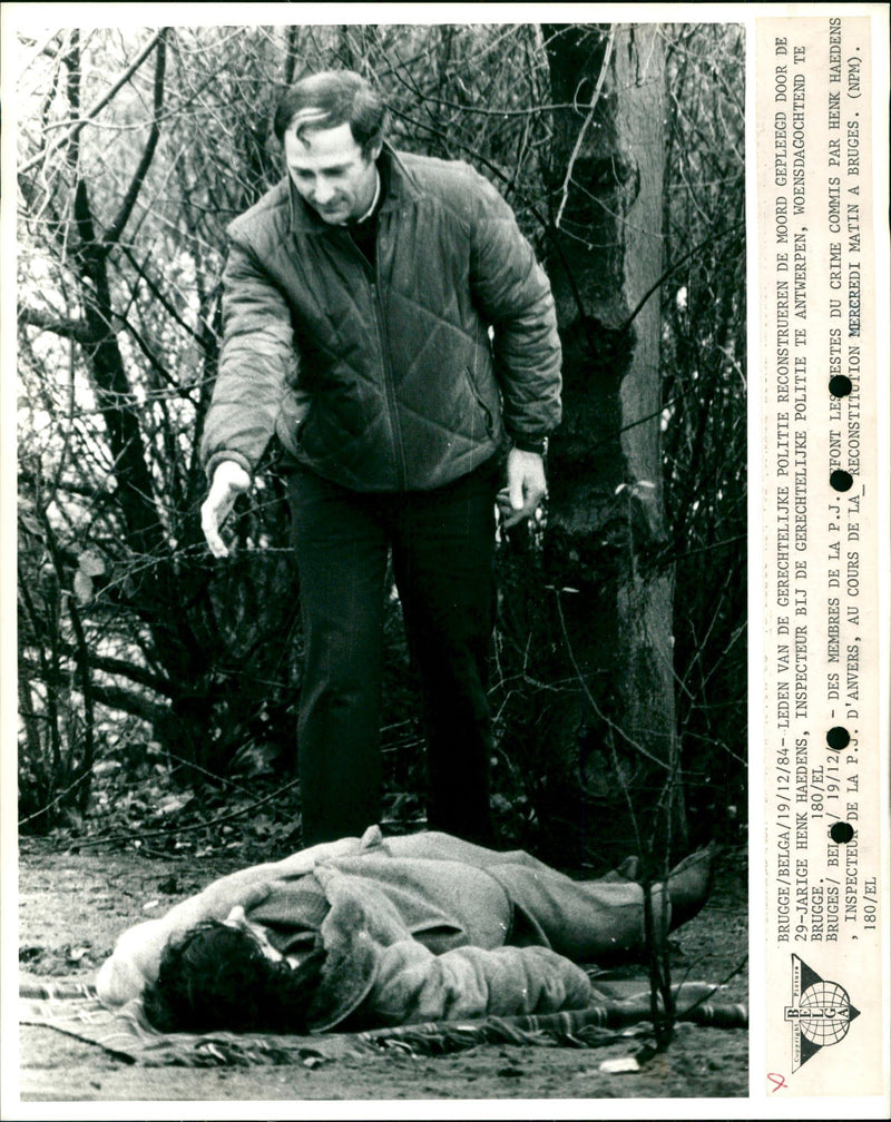 Reconstruction of murder - Vintage Photograph