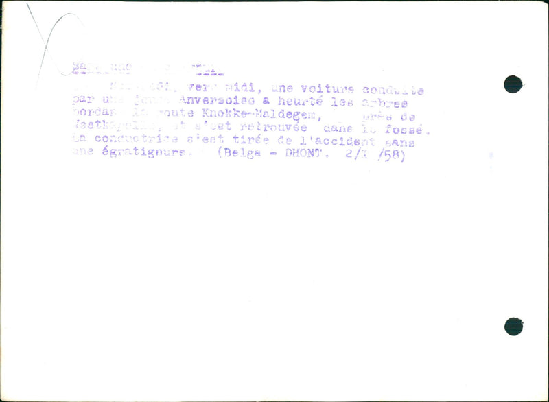 Scene of a crashed car - Vintage Photograph