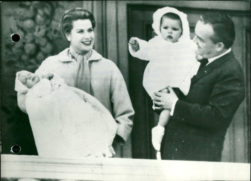 Prince Rainier, Princess Grace, Princess Caroline, and Prince Albert of Monaco - Vintage Photograph