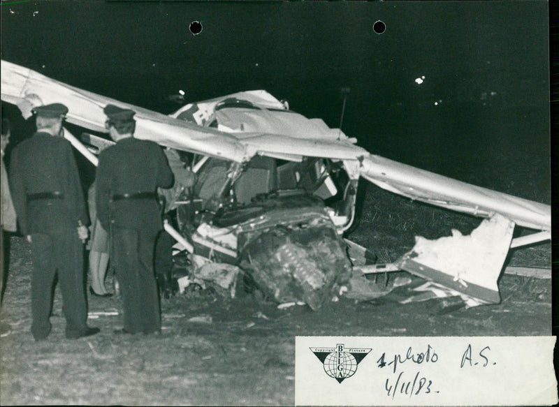 A Cessna helicopter crashed in Hoevenen - Vintage Photograph