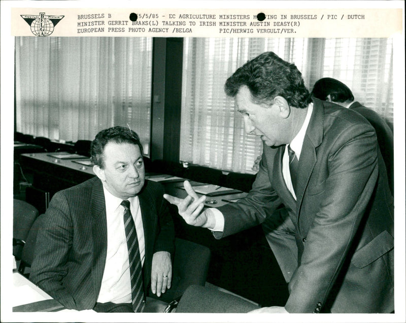 Agricultural Ministers meet in Brussels. - Vintage Photograph