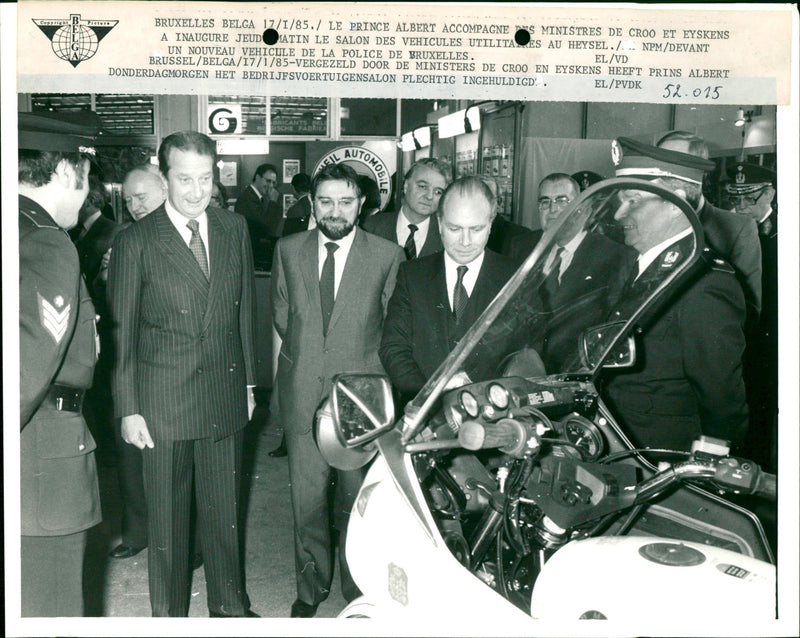 Prince Albert opens the company vehicle motor show - Vintage Photograph