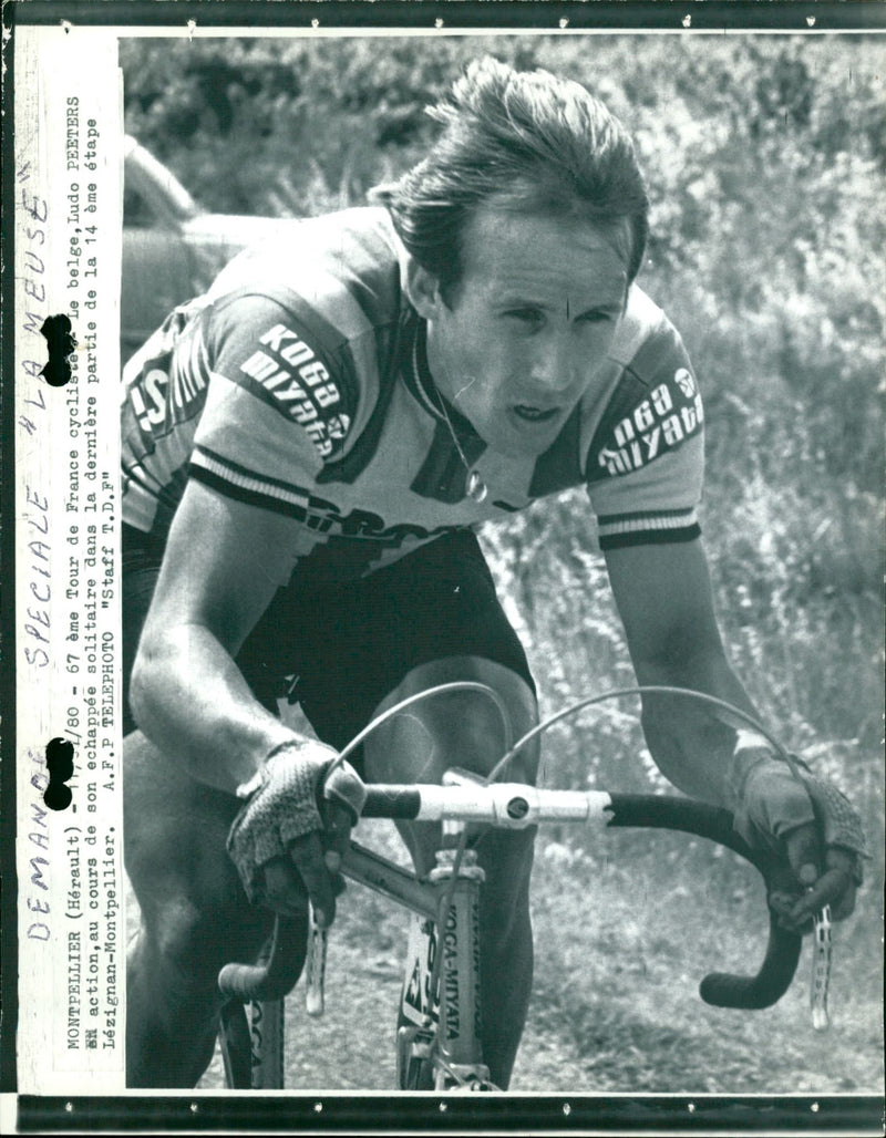 Ludo Peeters at the Tour de France. - Vintage Photograph