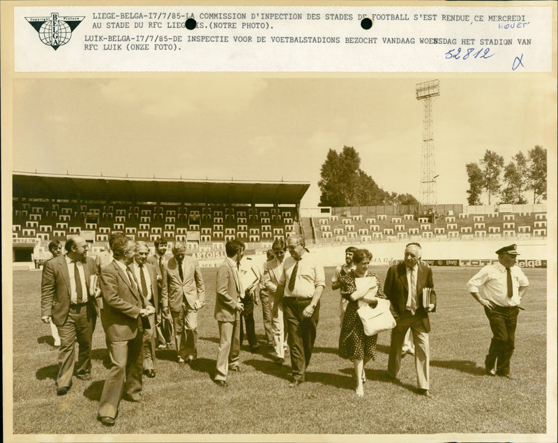 Stadium inspection commission visit at the RFC Liège - Vintage Photograph