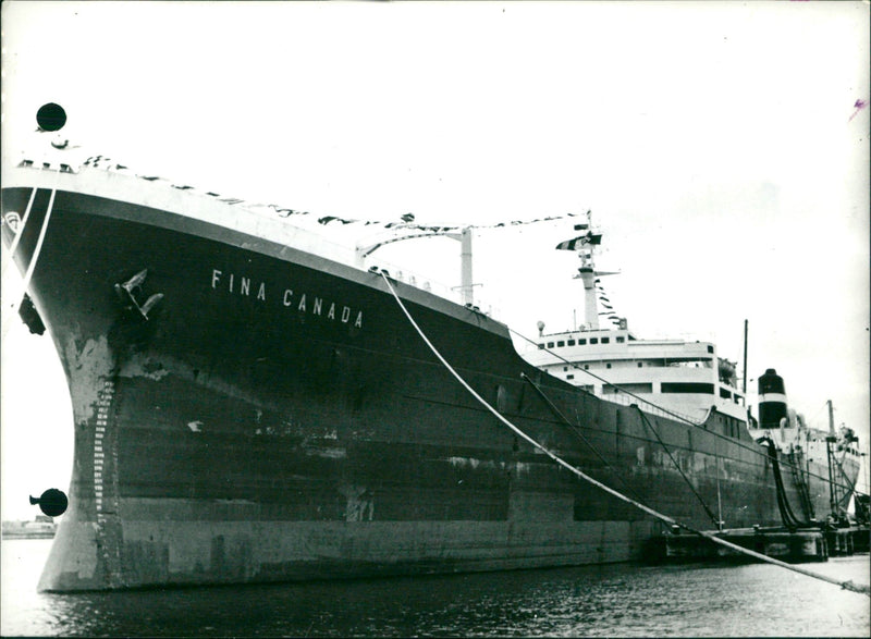 Tanker in Antwerp: Fina Canada - Vintage Photograph