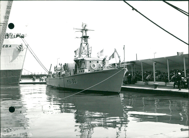 Ceremonial handover of a Dredger ship to Belgium - Vintage Photograph